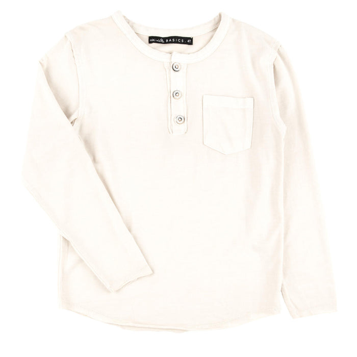 Creme Button Henley