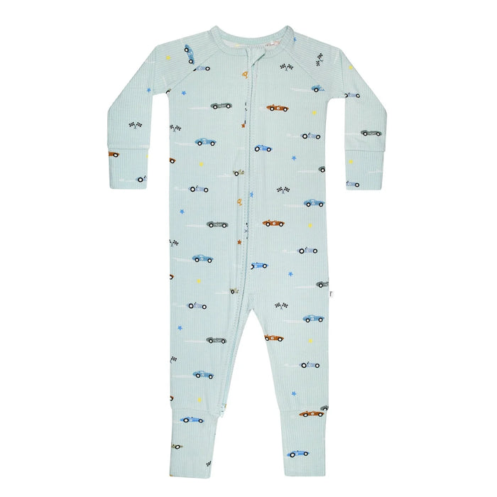 Race Cars Zip Romper