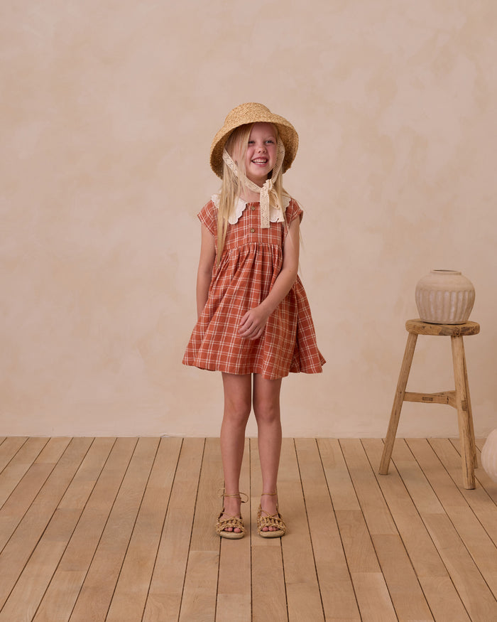 Poppy Check Collared Babydoll Dress