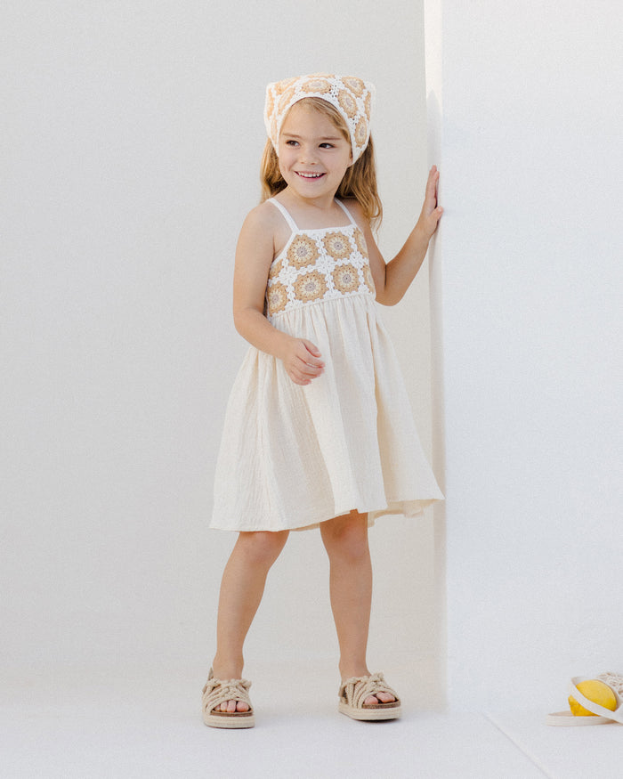 Marigold Daisy Crochet Dress