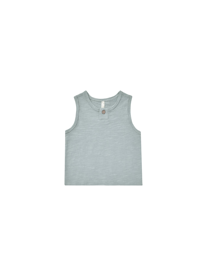 Blue Jersey Button Tank