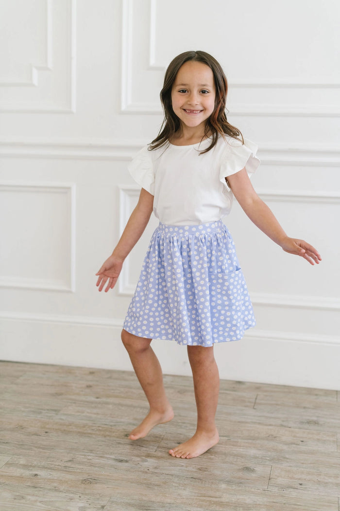 White Flutter Tee