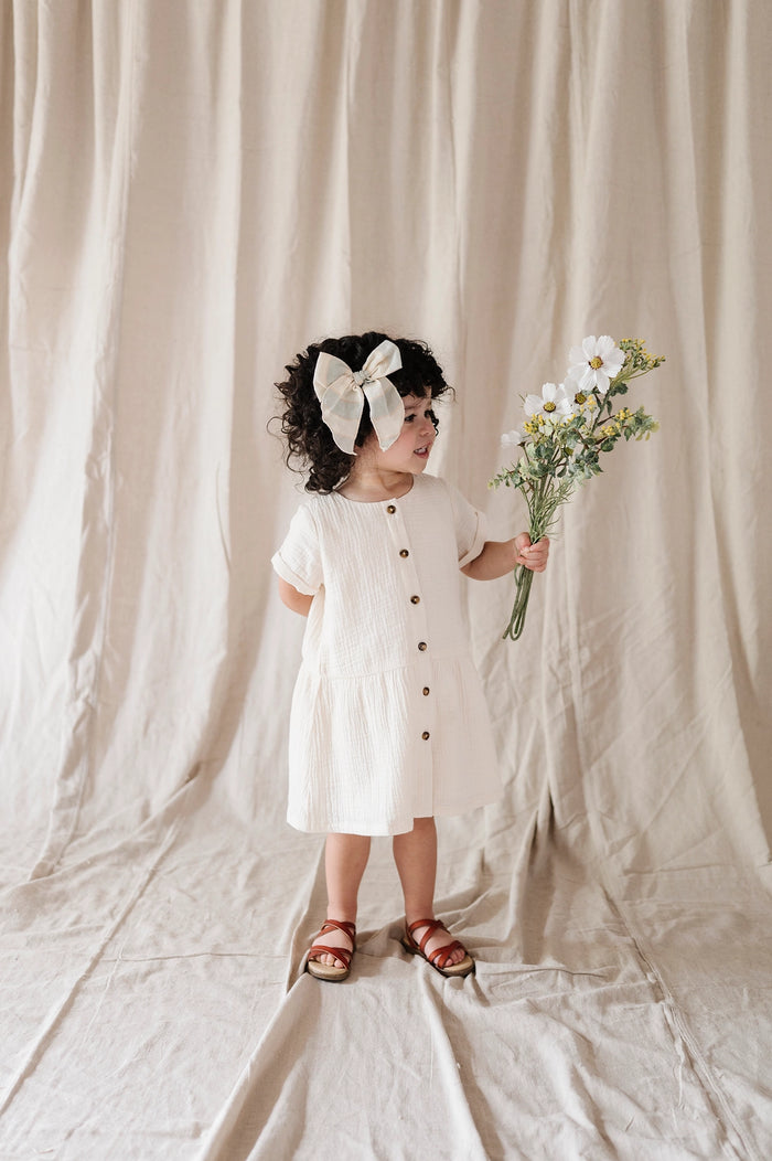 Cream Button Dress