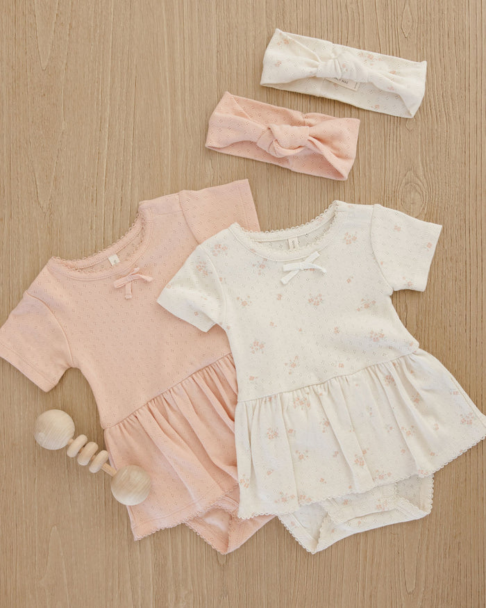 Melon Pointelle Skirted Bodysuit