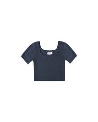 Tween Navy Scallop Tee