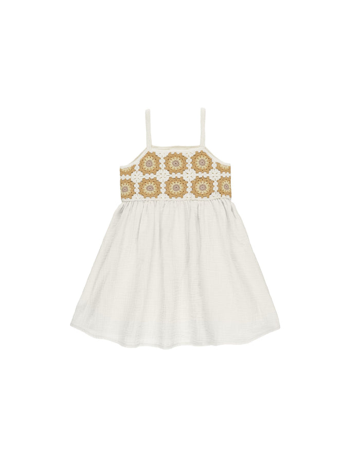 Marigold Daisy Crochet Dress
