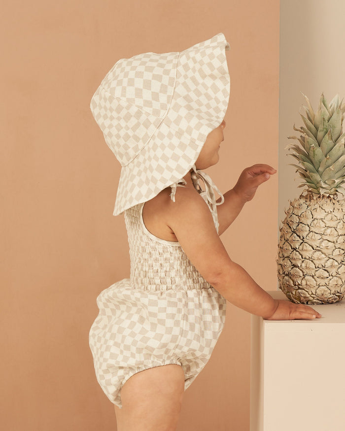 Dove Check Floppy Hat