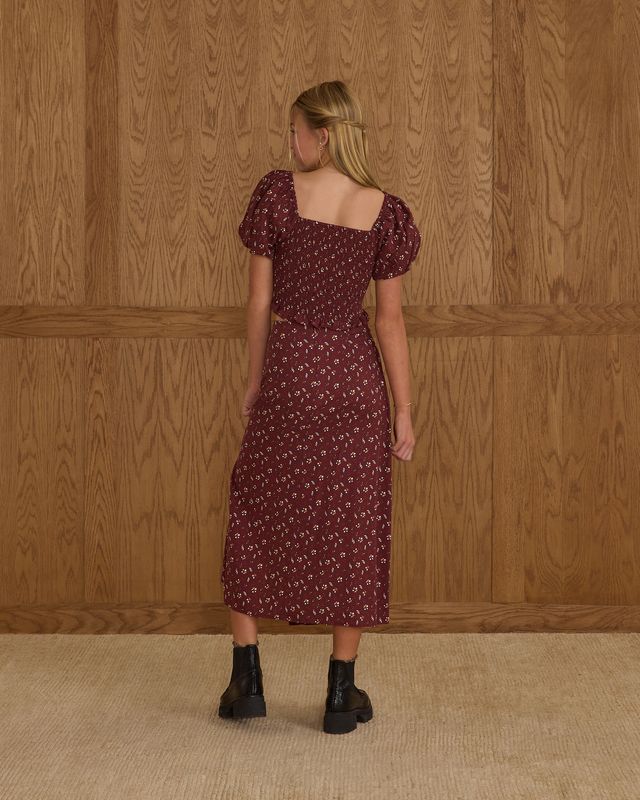Tween Harvest Berry Midi Skirt