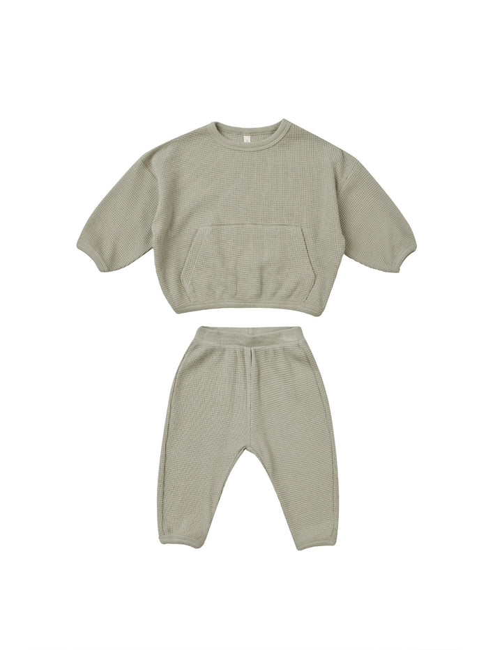 Sage Waffle Slouch Set