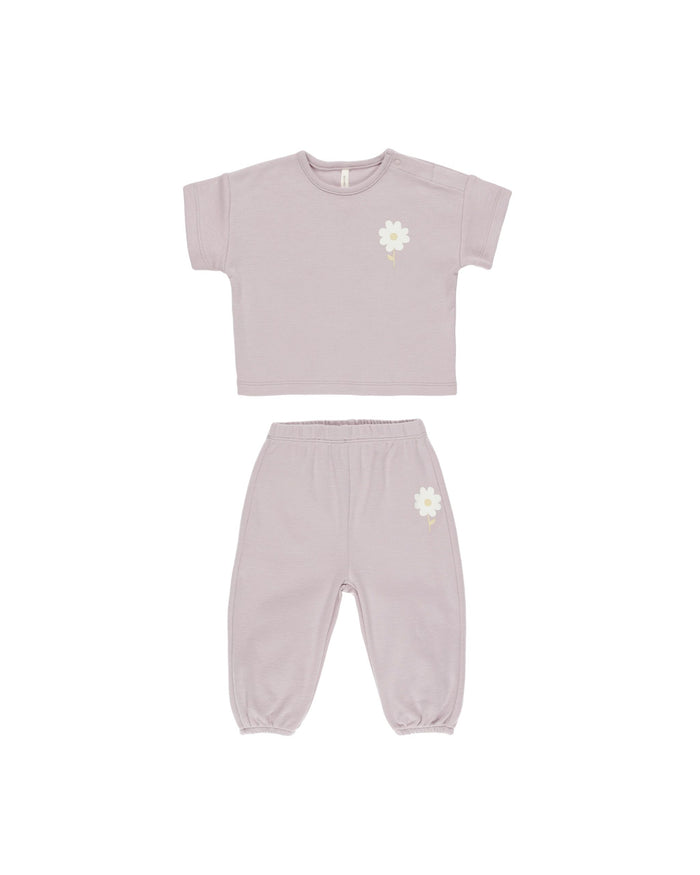 Daisy Lavender Tee + Pant Set