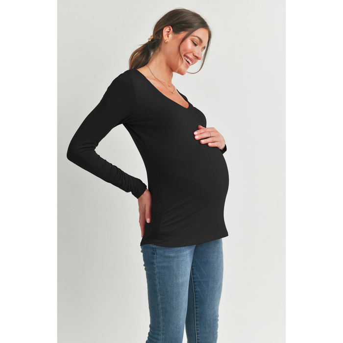 Black Leah Maternity Top