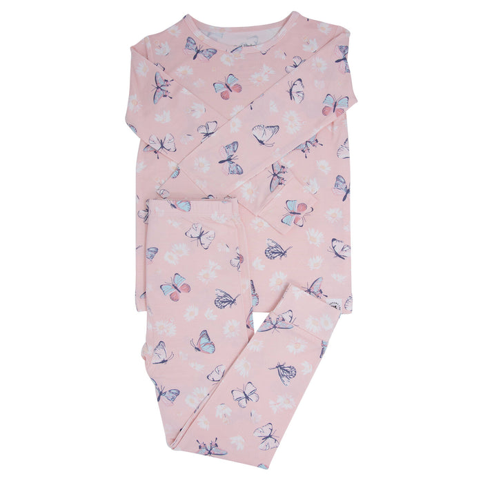 Pink Butterfly Daisy Bamboo Pajama Set
