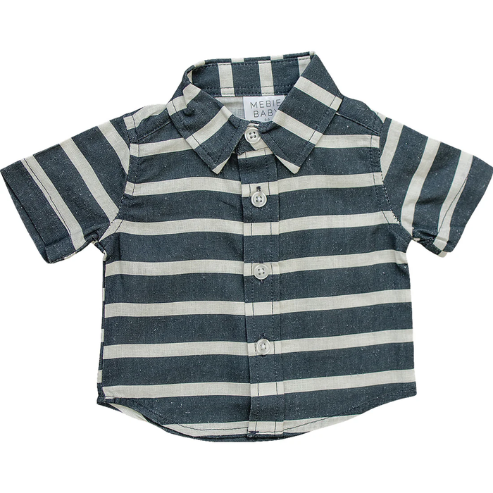Navy Stripe Button Up Shirt