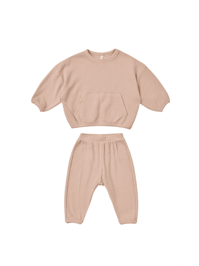 Blush Waffle Slouch Set