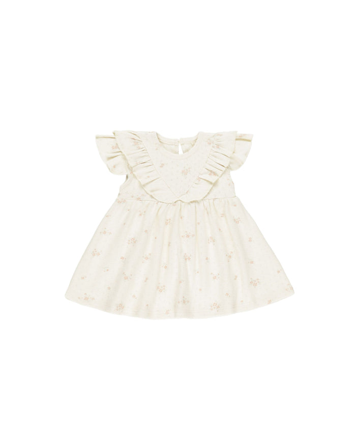 Pink Ditsy Pointelle Ruffle Dress