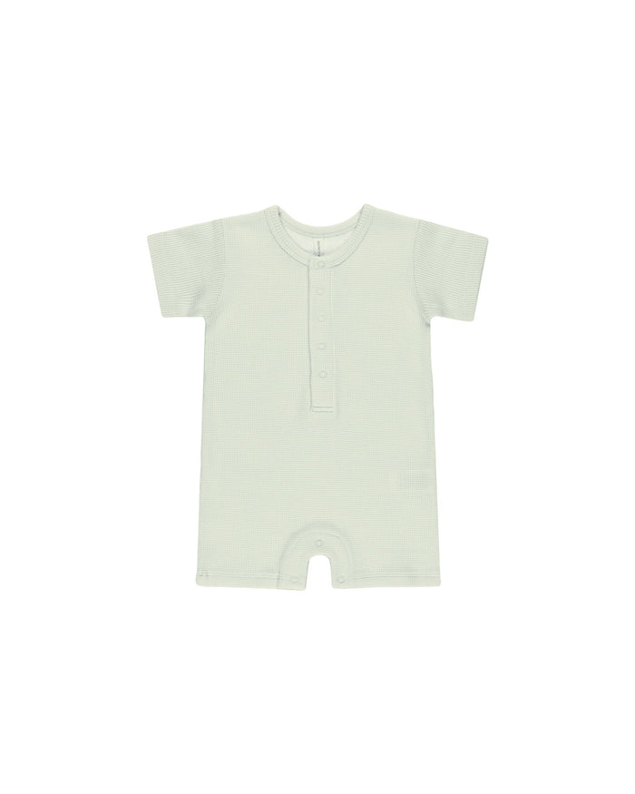 Mint Waffle Snap Romper