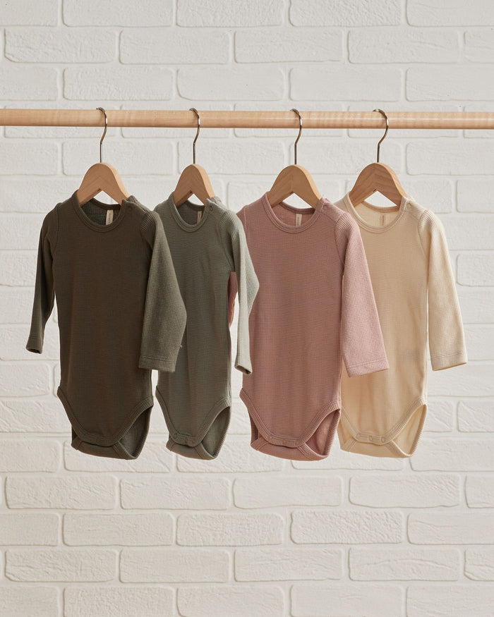 Basil/Forest Waffle Bodysuit 2pk