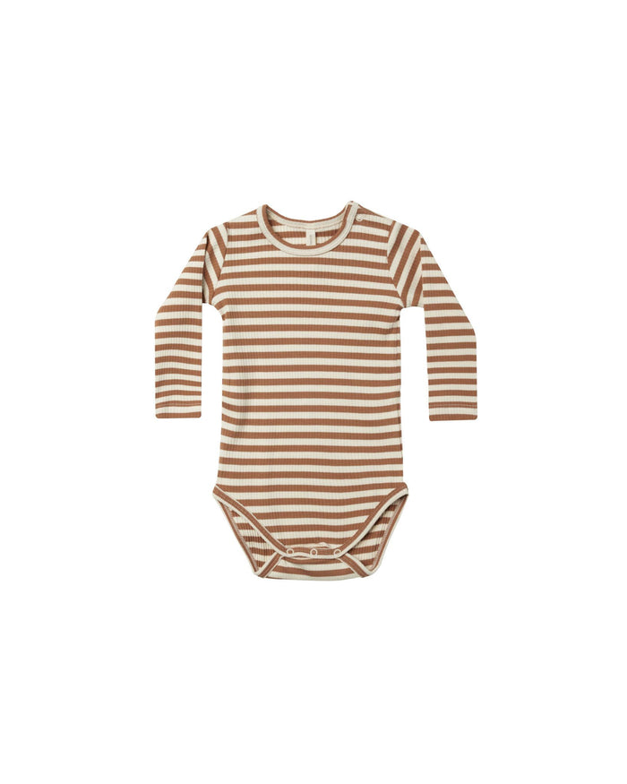 Cinnamon Stripe Ribbed Bodysuit