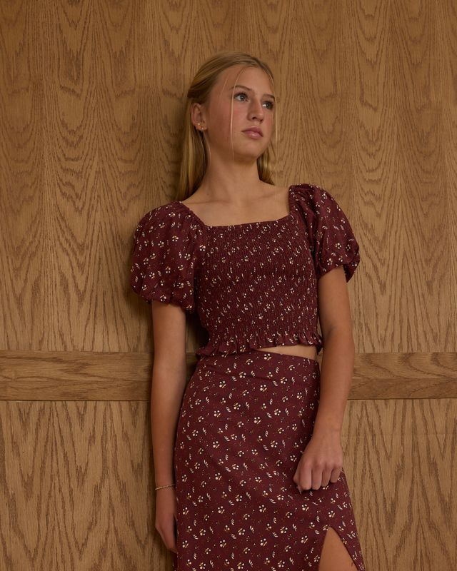 Tween Harvest Berry Midi Skirt