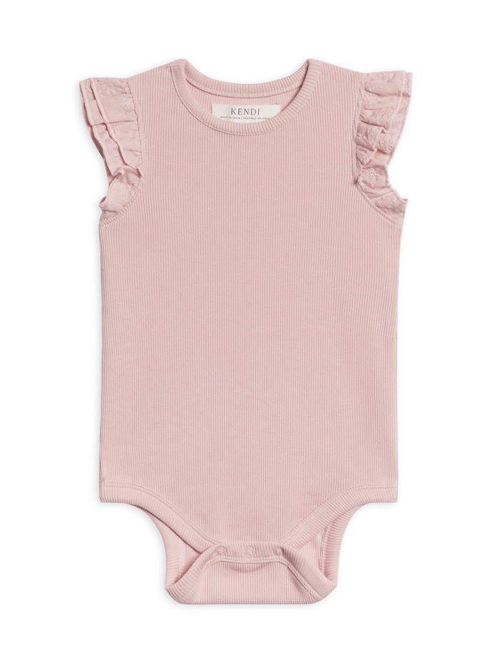 Rose Maggie Ribbed Ruffle Bodysuit