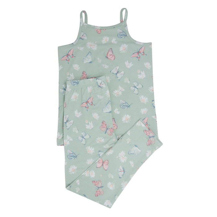 Mint Butterfly Daisy Tank Pajama Set