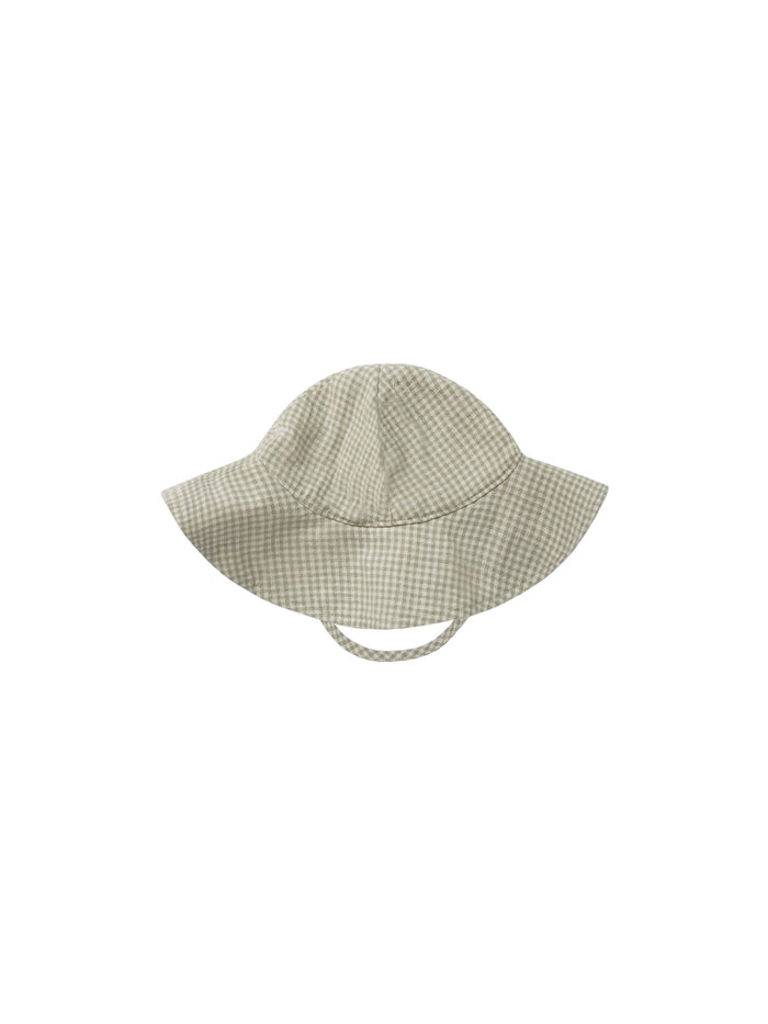 Sage Gingham Floppy Sun Hat