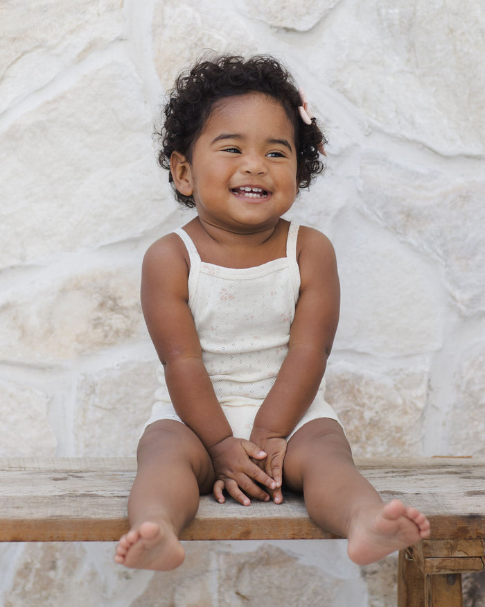 Pink Ditsy Pointelle Tank + Shortie Set