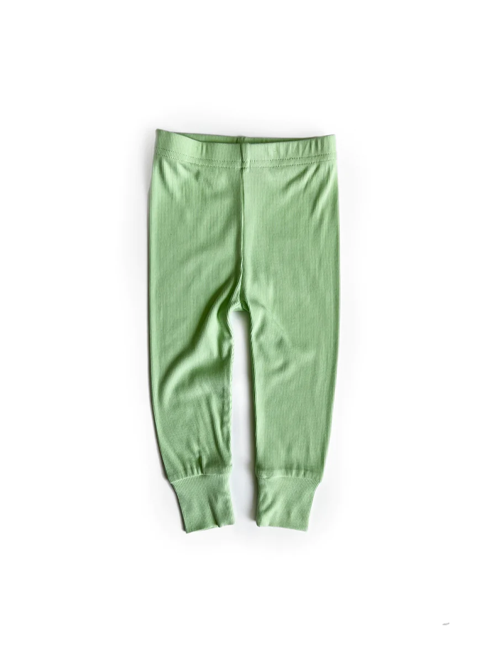Lime Neon Ribbed Leggings