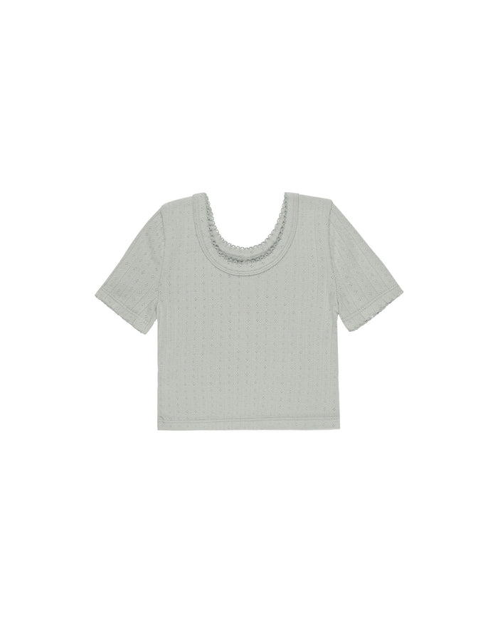 Seafoam Pointelle Tee