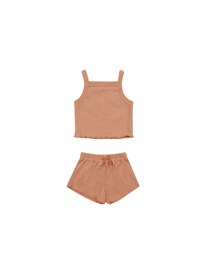 Melon Pointelle Tank + Shortie Set