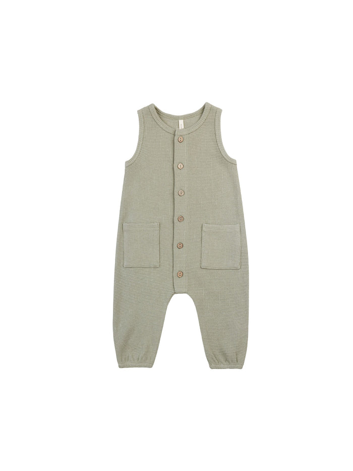 Sage Waffle Jumpsuit
