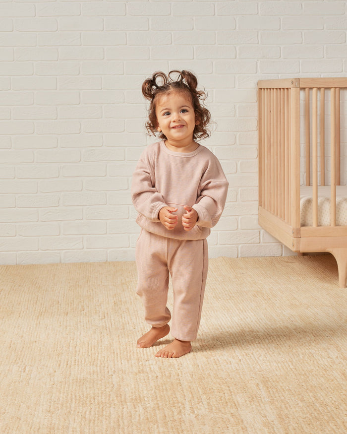 Blush Waffle Slouch Set