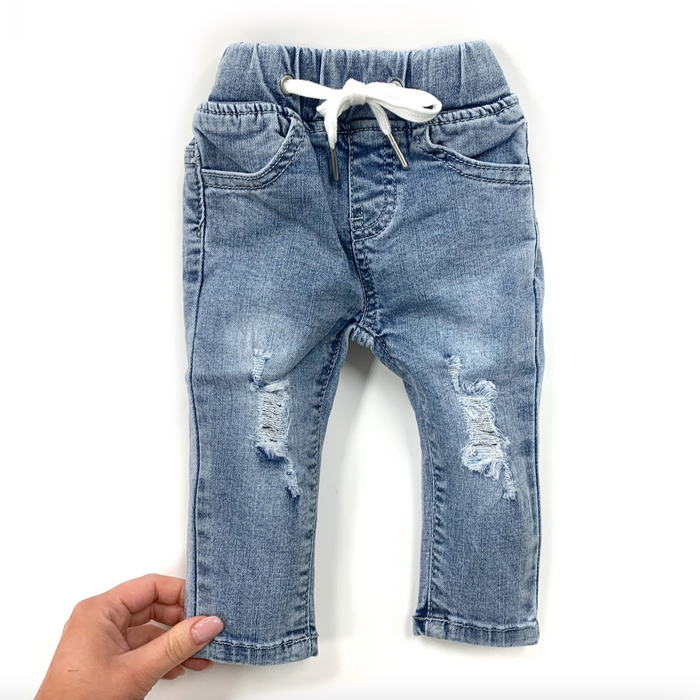 Light Wash Distressed Denim