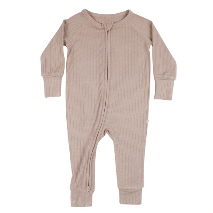 Rosewood Ribbed Zip Romper