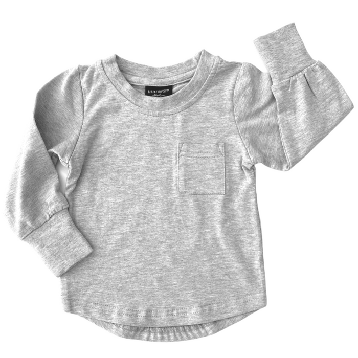 Long Sleeve Pocket Tee - Grey