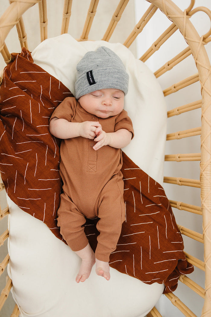 Rust Organic Snap Romper