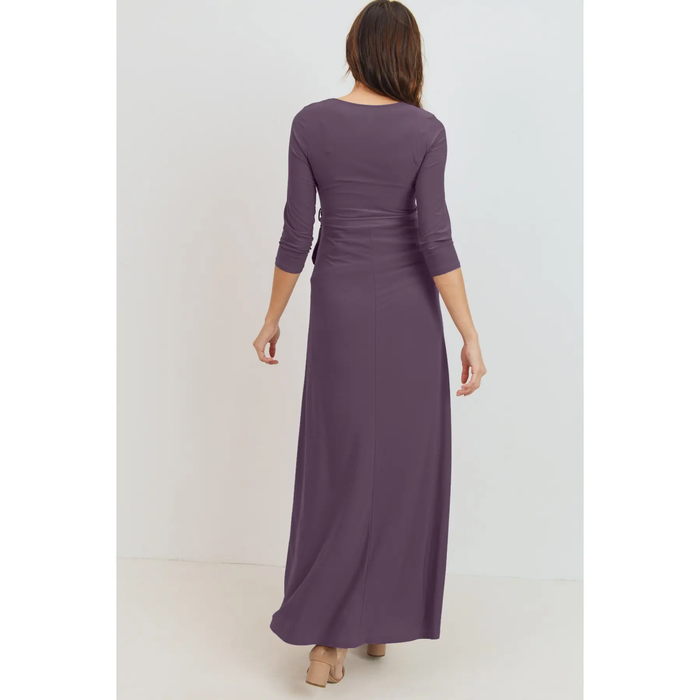 Tie Front Maternity/Nursing Wrap Maxi Dress