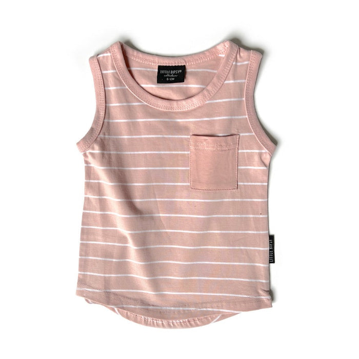 Stripe Pocket Tank - Sun Kissed