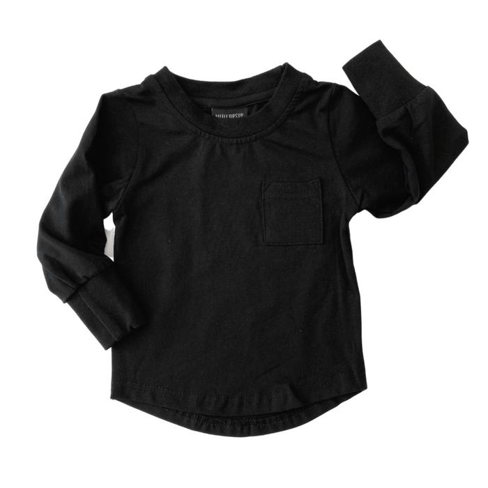 Long Sleeve Pocket Tee - Black