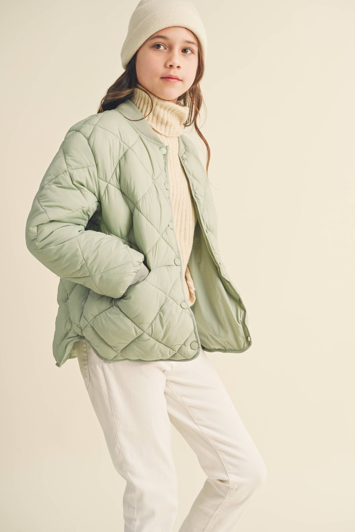 Tween Sage Quilted Jacket