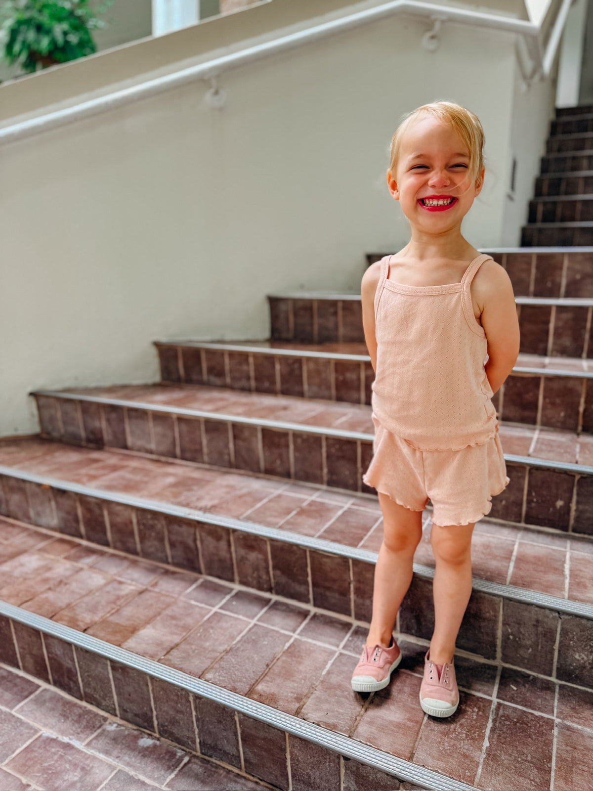 Melon Pointelle Tank + Shortie Set