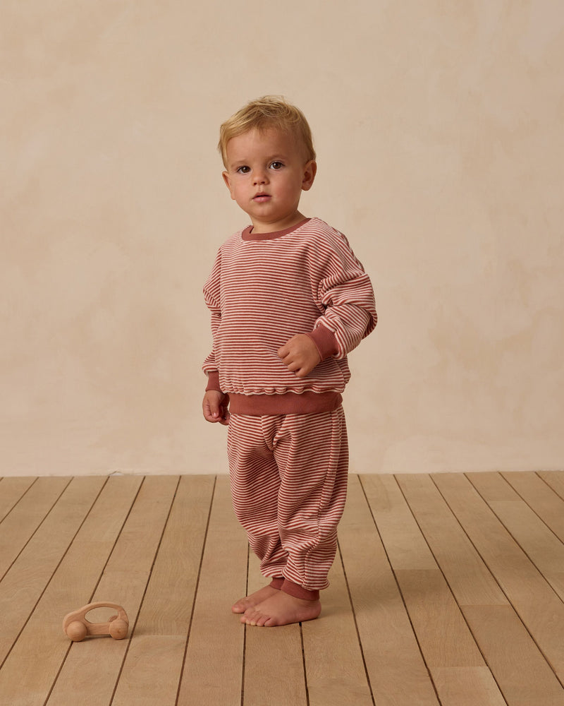 Candy Stripe Velour Sweatshirt