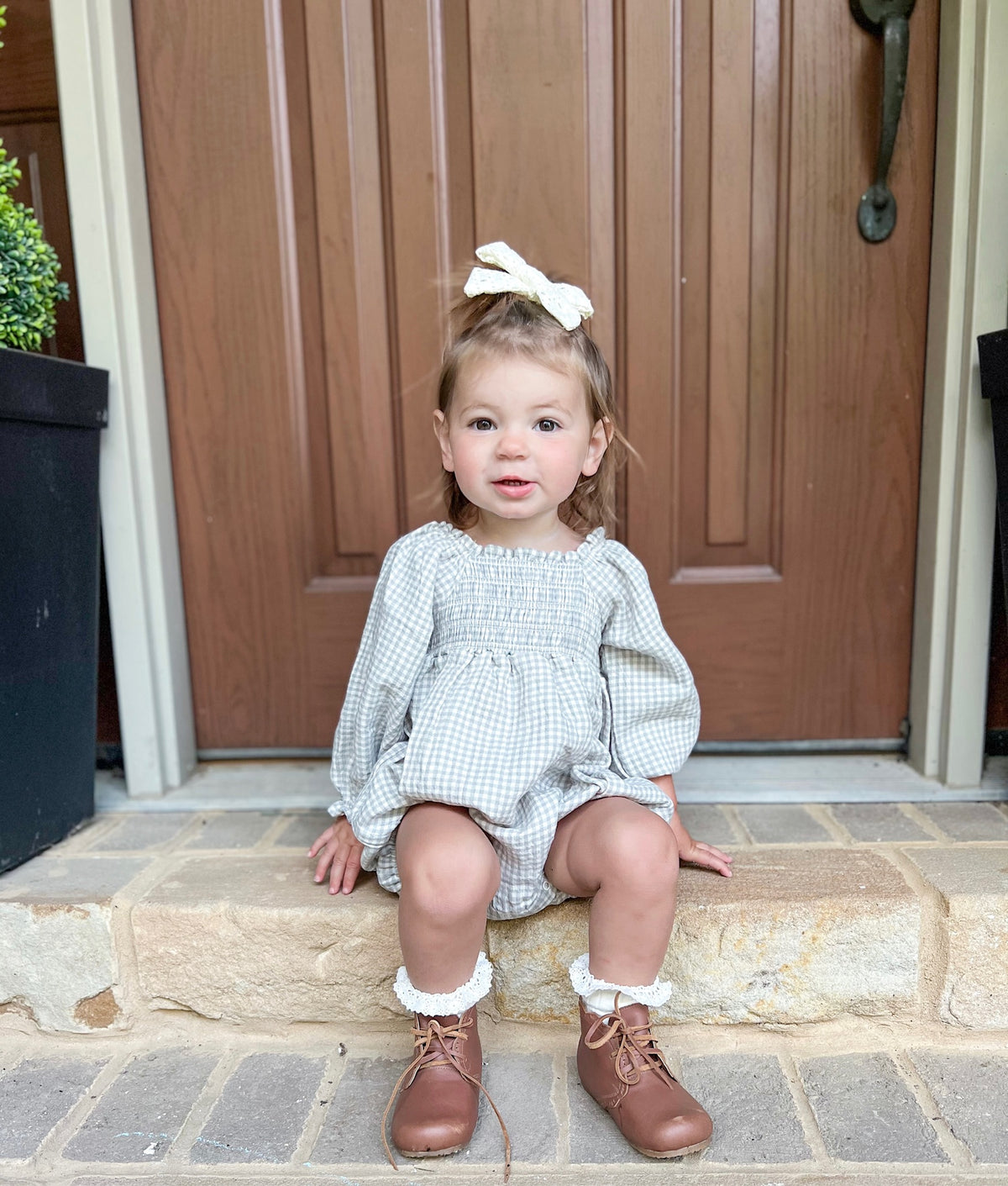 Blue Gingham Eden Romper