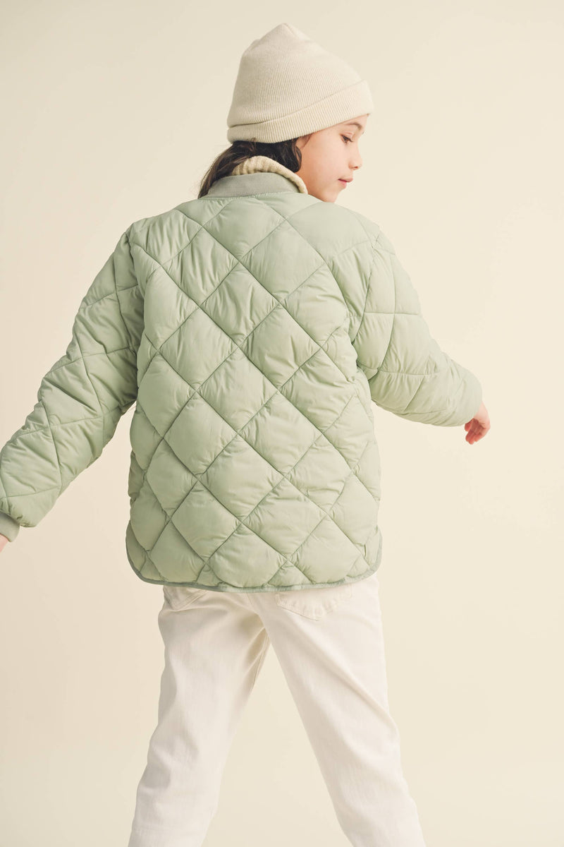 Tween Sage Quilted Jacket
