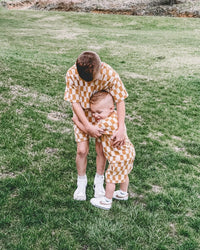 Marigold Check Terry Shorts