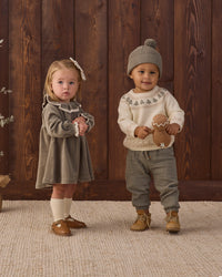 Spruce Velour Baby Dress