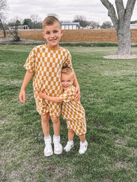 Marigold Check Terry Shorts