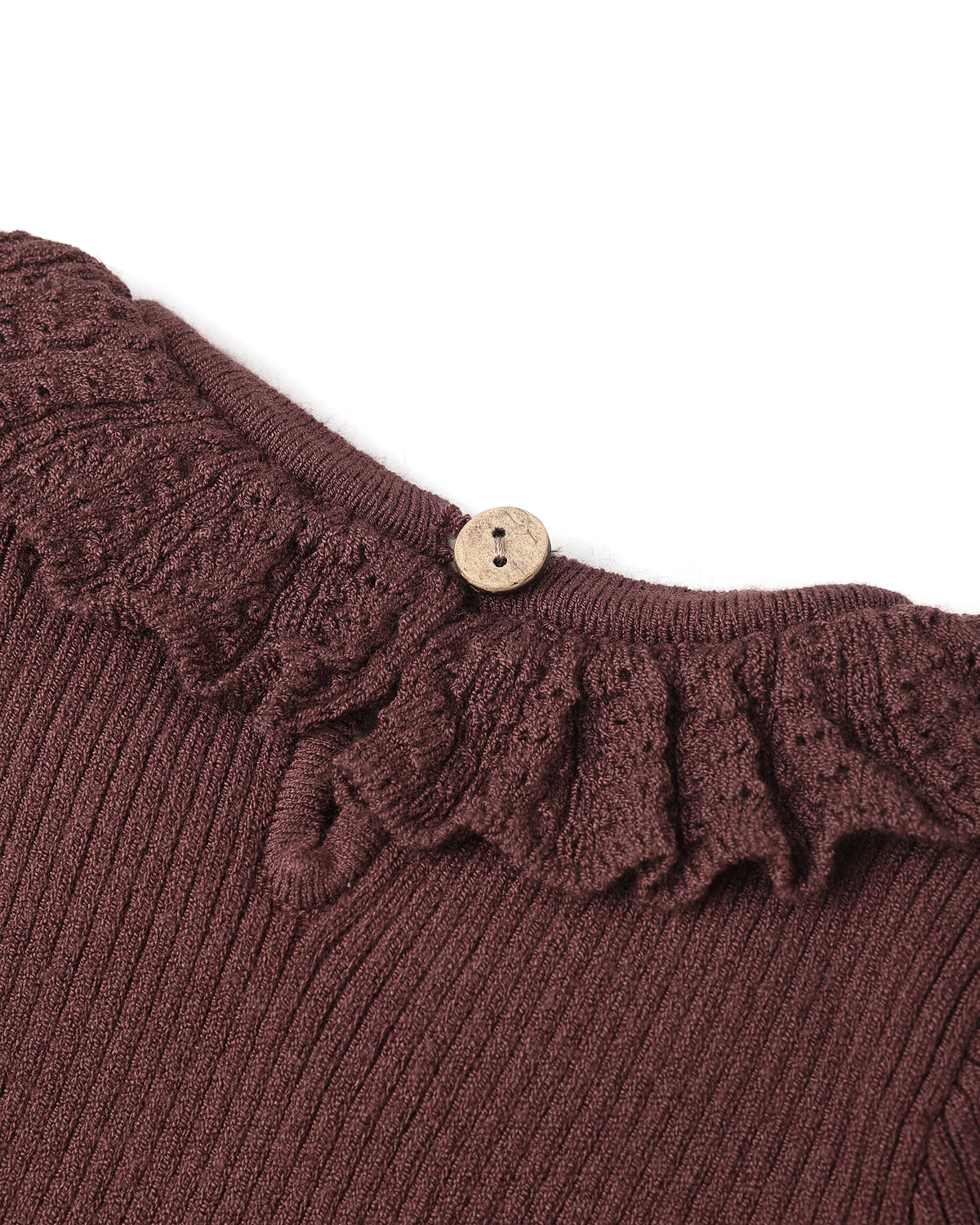 Burgundy Ruffle Collar Bodysuit