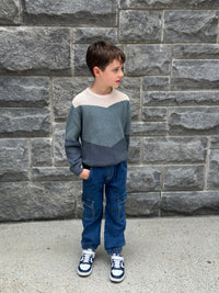 Slate Colorblock Knit Sweater