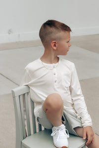 Creme Button Henley